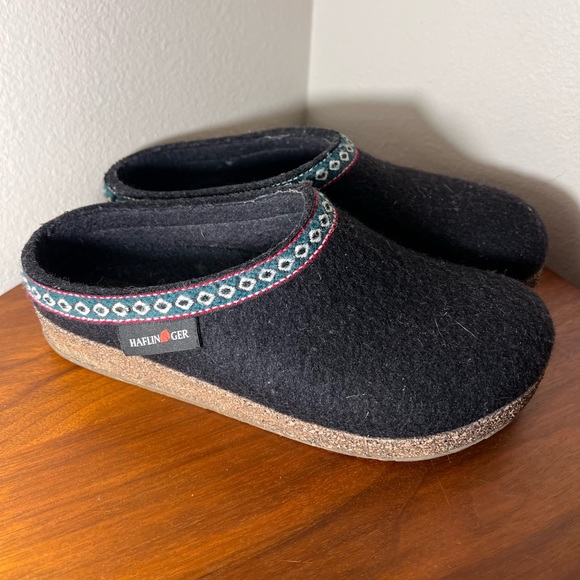 Haflinger Shoes Haflinger Classic Wool Clog Grizzly Franzl Gz In Black Size 38 Poshmark
